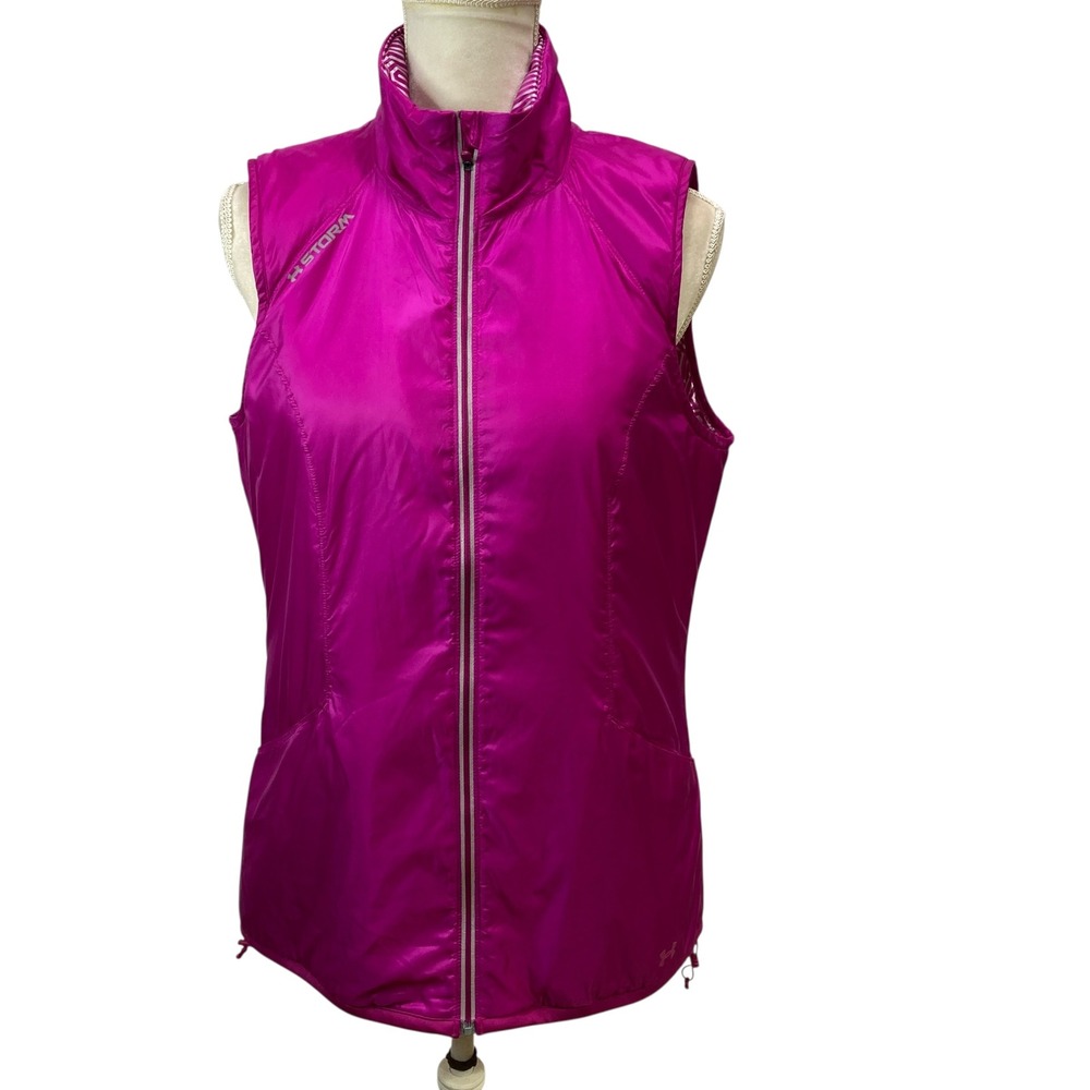 Under Armour ColdGear Primaloft Storm Vest Womens Size M Pink Full Zip